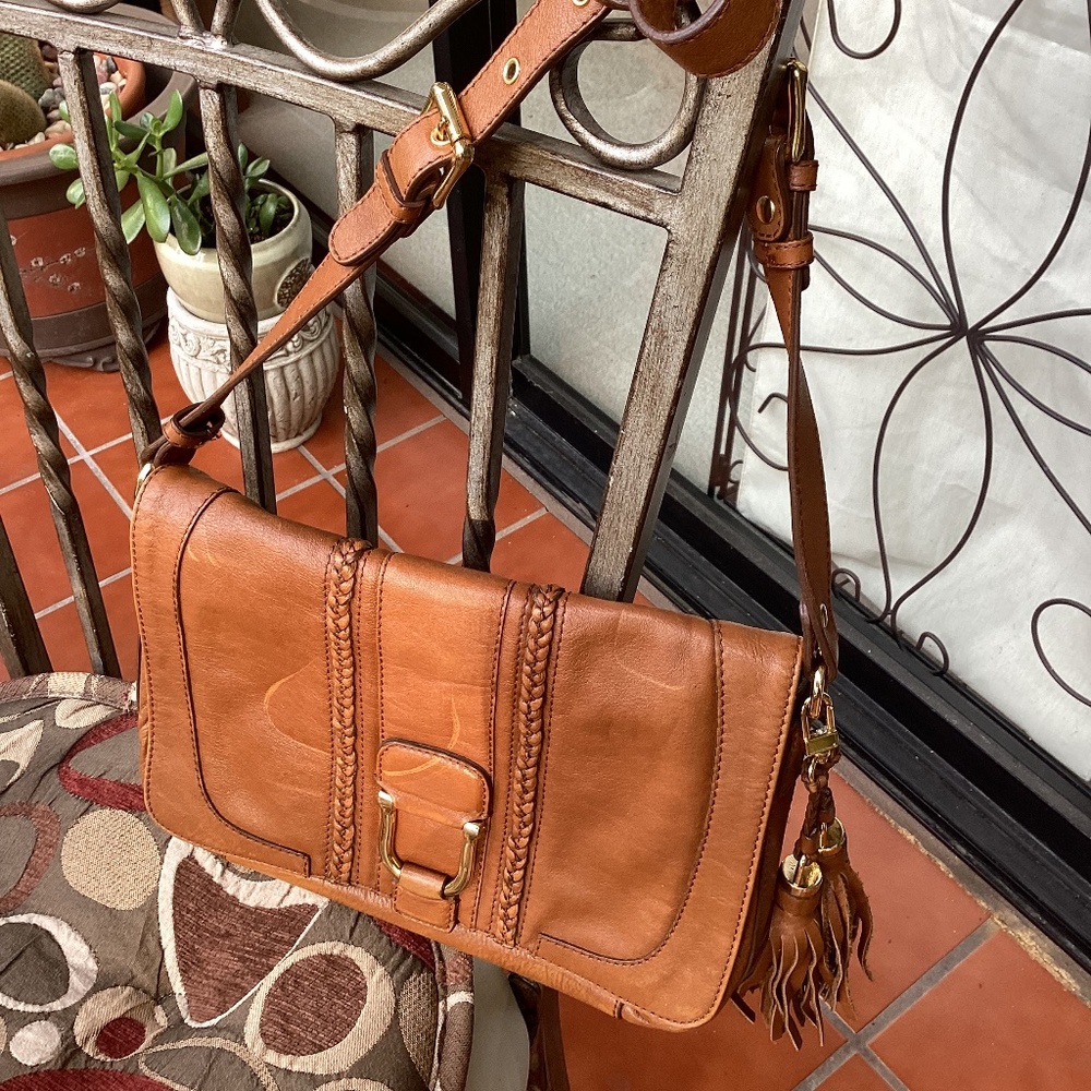 Pure Collection Fine Leather Crossbody Handbag Tassel